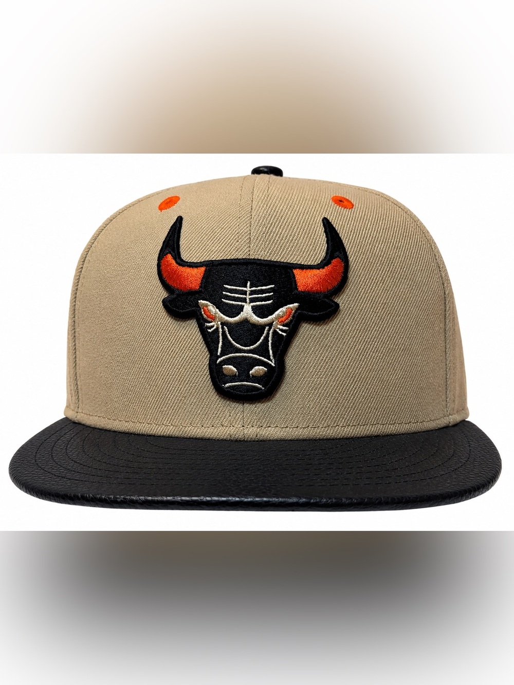 Rare New Era Bulls 9FIFTY Snapback Tan Black 6X Champs Side Patch Hat - OSFM